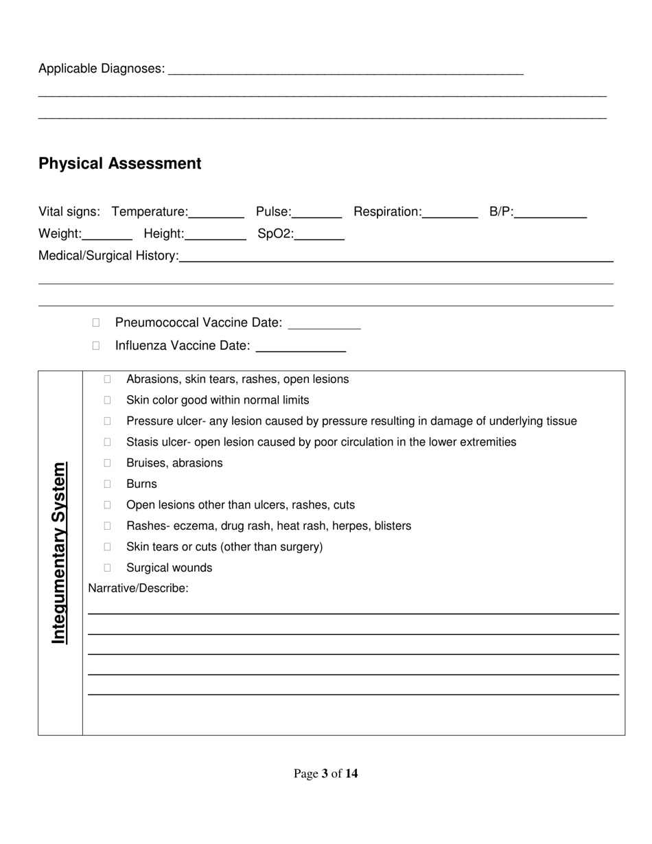Assisted Living Facility Type I  II Resident Assessment - Utah, Page 3