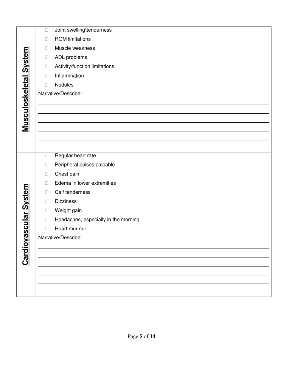 Assisted Living Facility Type I  II Resident Assessment - Utah, Page 5