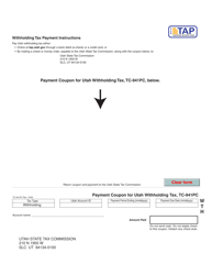 Document preview: Form TC-941PC Payment Coupon for Utah Withholding Tax - Utah