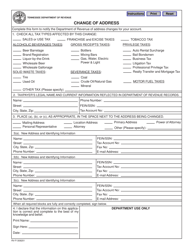 Form RV-F1308201 Change of Address - Tennessee
