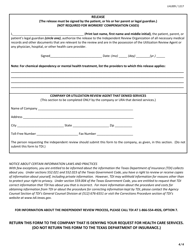 Form LHL009 Request for a Review by an Independent Review Organization (Iro) - Texas, Page 4