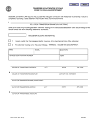Document preview: Form RV-F1317001 Odometer Disclosure Statement - Tennessee
