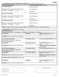 DWC Form 067 Designated Doctor Certification Application - Texas, Page 2