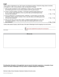 Form PA-611-021 Amateur Mixed Martial Arts Training Facility License Application - Washington, Page 2