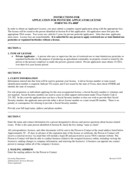 Instructions for Form PA-400 Application for Pesticide Applicator License - Texas