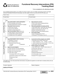 Form F245-420-000 Functional Recovery Interventions (Fri) Tracking Sheet - Washington, Page 2