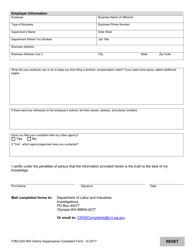 Form F262-024-000 Claims Suppression Complaint Form - Washington, Page 2