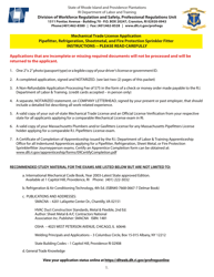 Document preview: Pipefitters, Sheet Metal, Fire Protection, Sprinkler Fitter and Refrigeration Application for Examination - Rhode Island