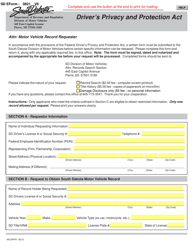 SD Form 0821 Driver&#039;s Privacy and Protection Act Form - South Dakota