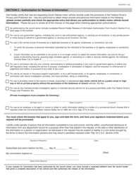 SD Form 0821 Driver&#039;s Privacy and Protection Act Form - South Dakota, Page 2