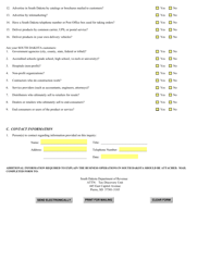 SD Form 1809 Business Activity Questionnaire - South Dakota, Page 2