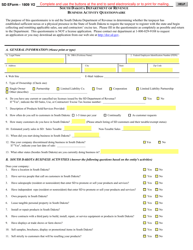 Document preview: SD Form 1809 Business Activity Questionnaire - South Dakota