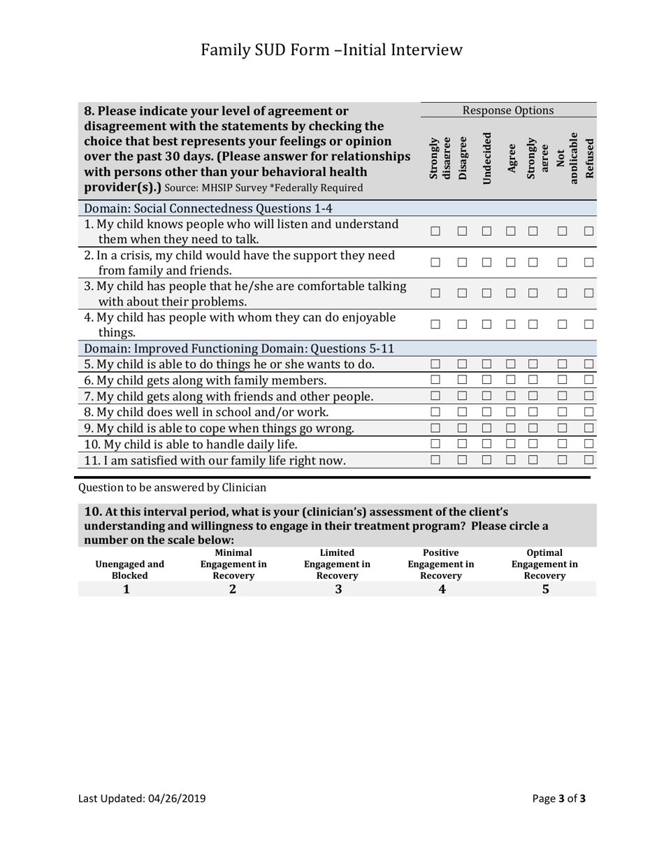 Form BH-13A Family Sud Initial Outcome Tool - South Dakota, Page 3