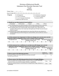 Document preview: Form BH-12A Youth Sud Initial Outcome Tool - South Dakota