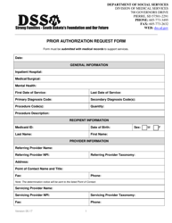 Prior Authorization Request Form - South Dakota