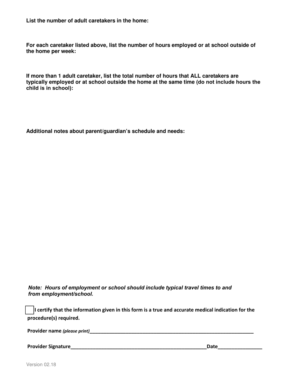 Private Duty Nursing / Extended Home Health Aide Prior Authorization Request Form - South Dakota, Page 2