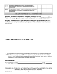 Applied Behavior Analysis Therapy Prior Authorization Request Form - South Dakota, Page 3
