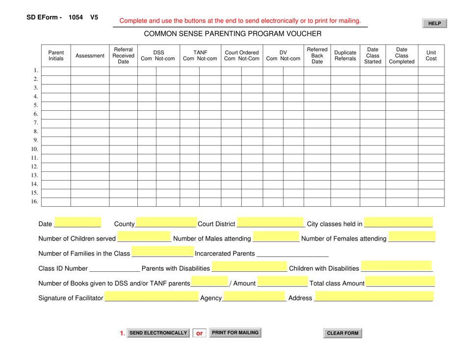 SD Form 1054 Download Fillable PDF or Fill Online Common ...