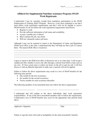 Document preview: Form DSS-EA-345A Affidavit for Snap Work Registrants (Employment & Training) - South Dakota