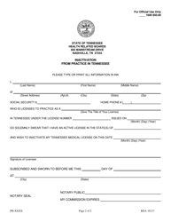 Form PH-4270 Inactivation From Practice in Tennessee - Tennessee, Page 2