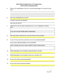 SD Form 2225 Internal Control Questionnaire - South Dakota, Page 2