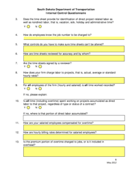 SD Form 2225 Internal Control Questionnaire - South Dakota, Page 5