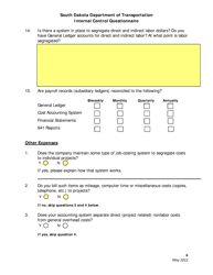 SD Form 2225 Internal Control Questionnaire - South Dakota, Page 6