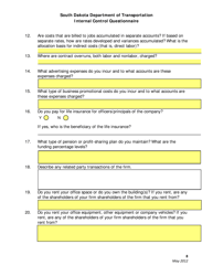 SD Form 2225 Internal Control Questionnaire - South Dakota, Page 8