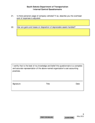 SD Form 2225 Internal Control Questionnaire - South Dakota, Page 9