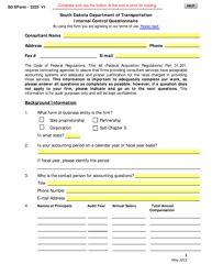 SD Form 2225 &quot;Internal Control Questionnaire&quot; - South Dakota