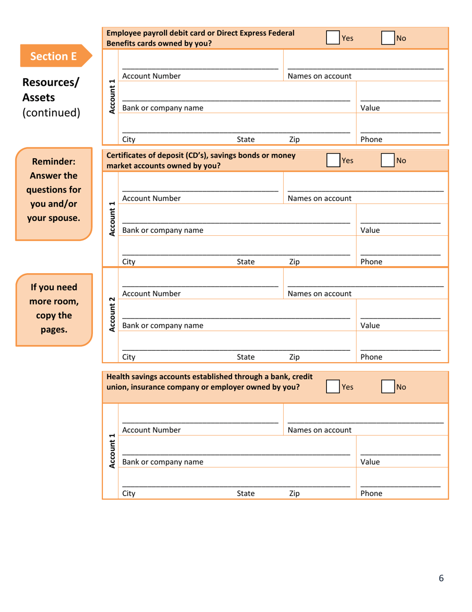 Form DSS-EA-240D Application for Medical Assistance for Workers With Disabilities - South Dakota, Page 6
