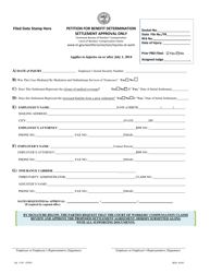 Document preview: Form LB-1120 Petition for Benefit Determination Settlement Approval Only - Tennessee