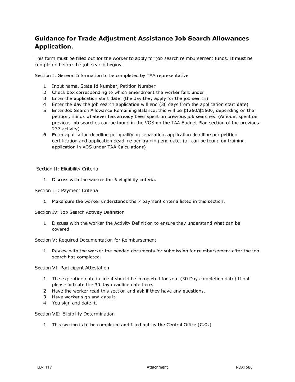 Form LB-1117 Trade Adjustment Assistance Job Search Allowances Application - Tennessee, Page 4