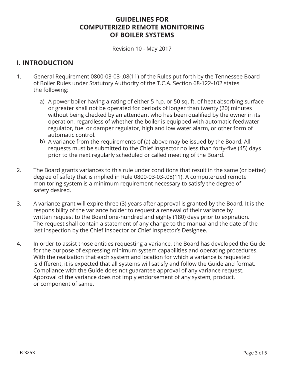 Form LB-3253 Checklist for Attendant Variance Request - Tennessee, Page 3