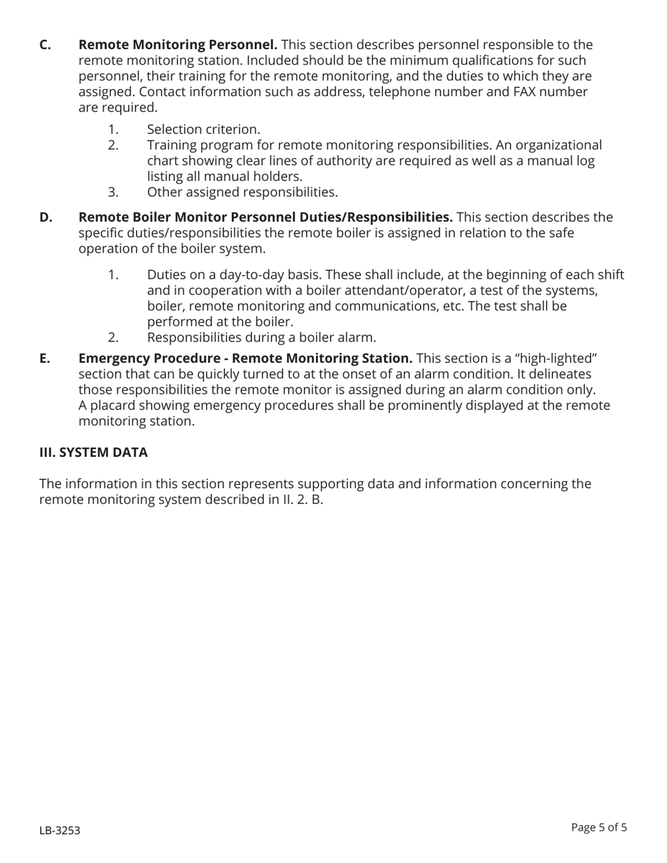Form LB-3253 Checklist for Attendant Variance Request - Tennessee, Page 5
