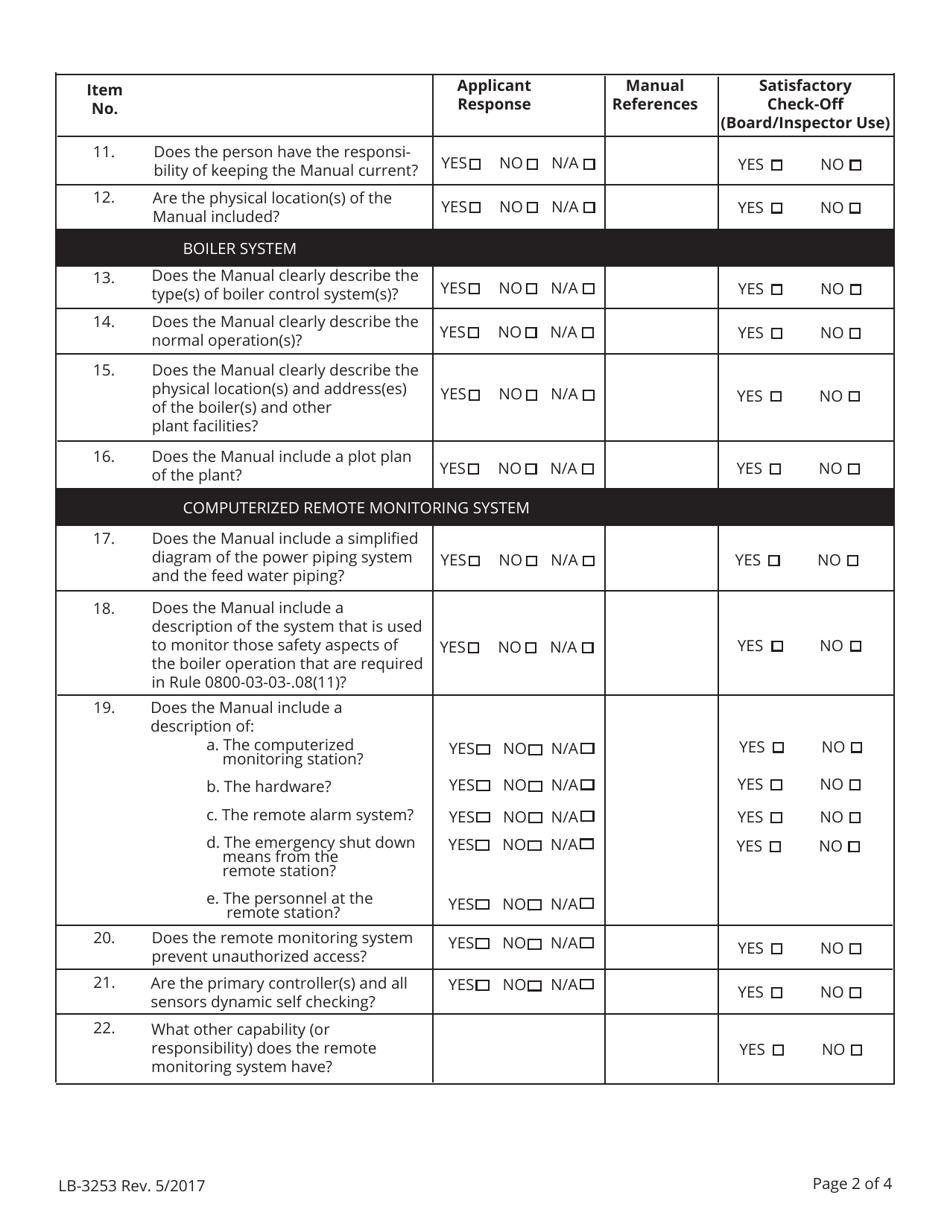 Form LB-3253 Checklist for Attendant Variance Request - Tennessee, Page 7