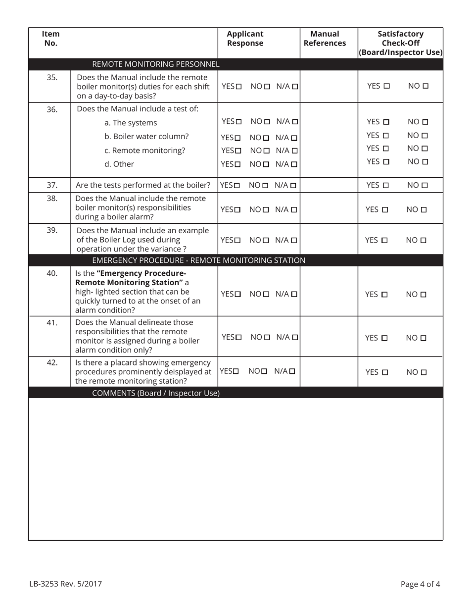 Form LB-3253 Checklist for Attendant Variance Request - Tennessee, Page 9