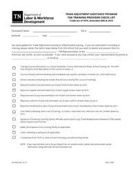Document preview: Form LB-0948 Taa Training Provider Checklist - Tennessee