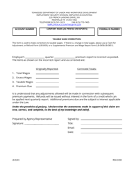 Document preview: Form LB-3241 Taxable Wage Correction - Tennessee