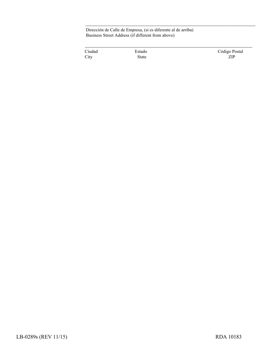 Form LB-0289S (I-9) Notice of Withdrawal of an Exempt Employers Voluntary Election - Tennessee (English / Spanish), Page 2