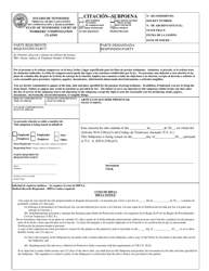 Form LB-0476 Subpoena - Tennessee (English/Spanish)