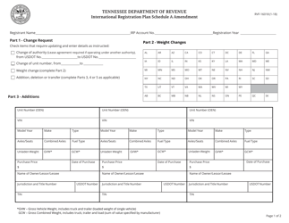 Form RV-F16018 Schedule A International Registration Plan Schedule Amendment - Tennessee