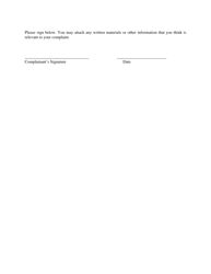 Title VI Complaint Form - Tennessee, Page 3