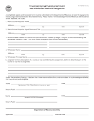 Document preview: Form RV-F1307301 Beer Wholesaler Territorial Designation - Tennessee