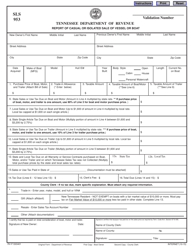 Form RV-F1303401 (SLS953) Report of Casual or Isolated Sale of Vessel or Boat - Tennessee