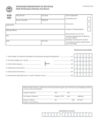 Document preview: Form RV-R00109 (APB480) Adult Performance Business Tax Return - Tennessee