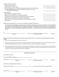 Form RV-F1308901 Affordable Housing Certificate of Contribution for Tax Credit - Tennessee, Page 2