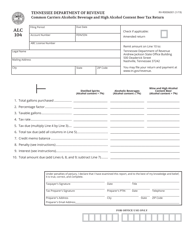 Form RV-R0006001 (ALC104) Common Carriers Alcoholic Beverage and High Alcohol Content Beer Tax Return - Tennessee