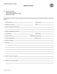 Document preview: Form RV-F1404001 Report of Death - Tennessee