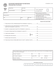 Document preview: Form RV-R0005801 (BER107) Wholesale Beer Tax Return - Tennessee